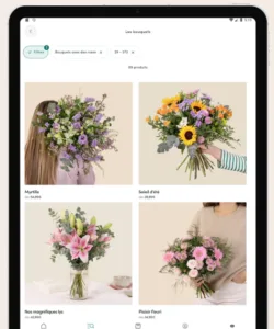 Application Interflora sur un ipad