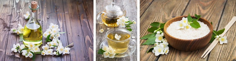 Avec la rose, le jasmin est l'une des fleurs les plus utilisées en parfumerie et en gastronomie, notamment dans la fabrication du thé.