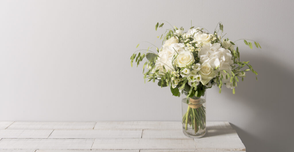 Bouquet de roses blanches