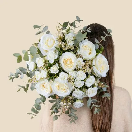 Bouquet de roses blanches