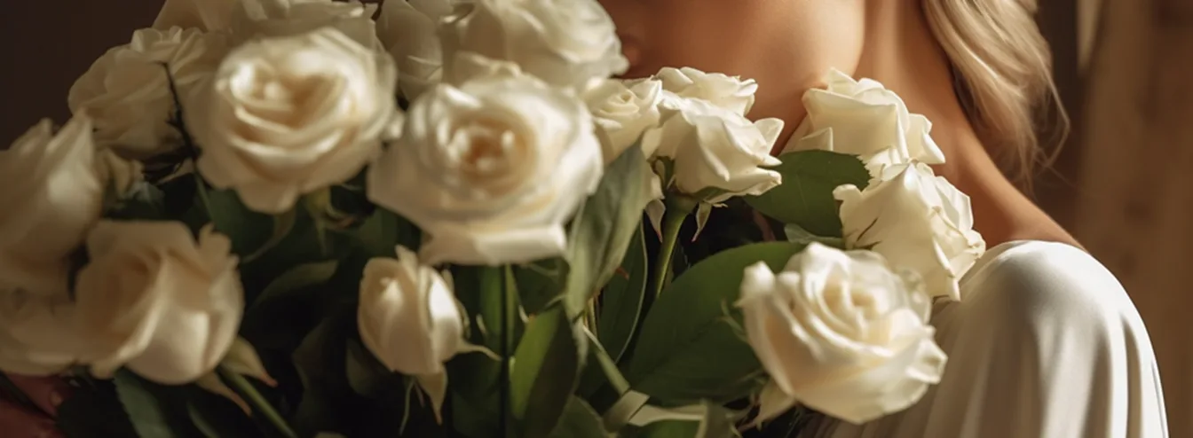Bouquet de roses blanches