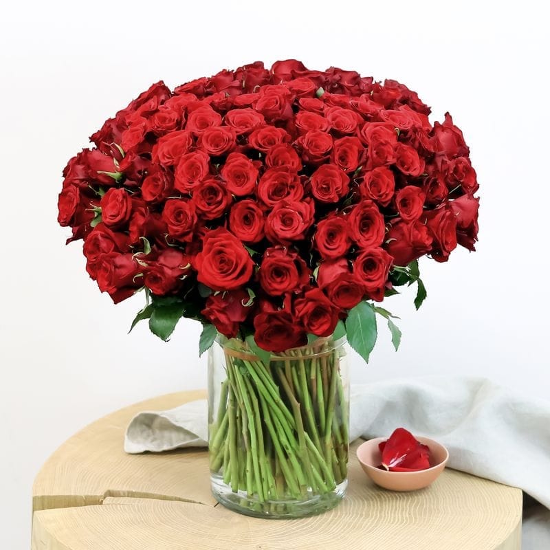 Bouquet de 101 roses rouges