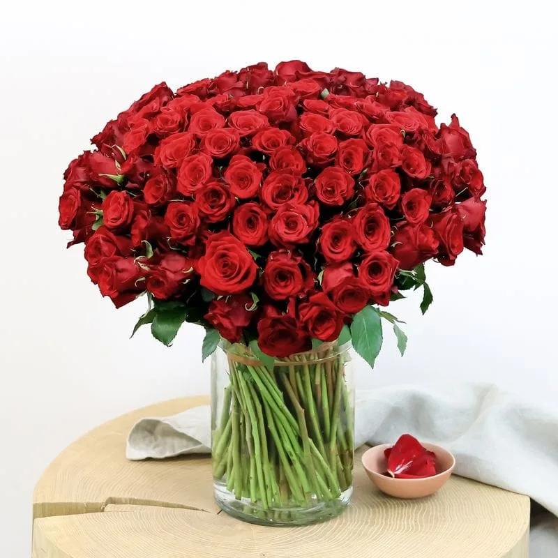 Bouquet de 101 roses rouges