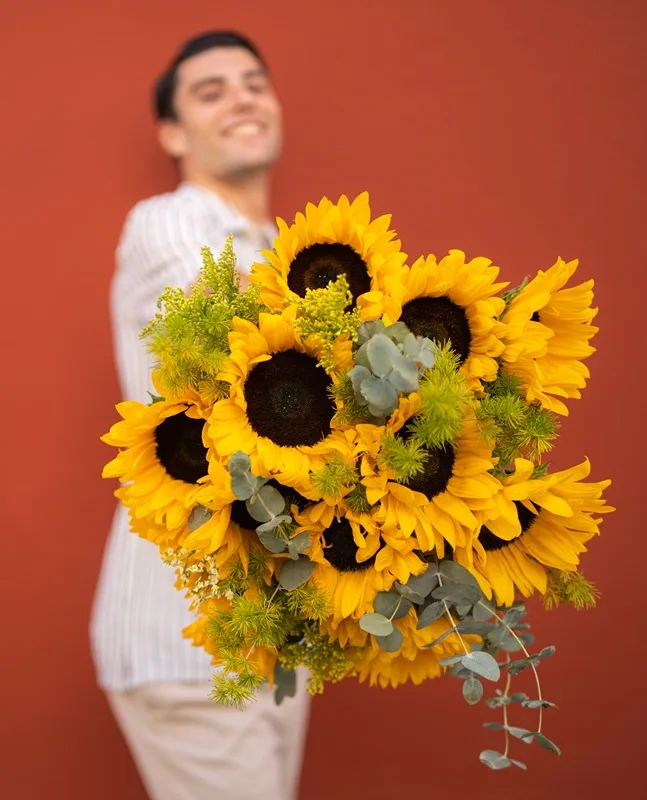 Bouquet de tournesols géants