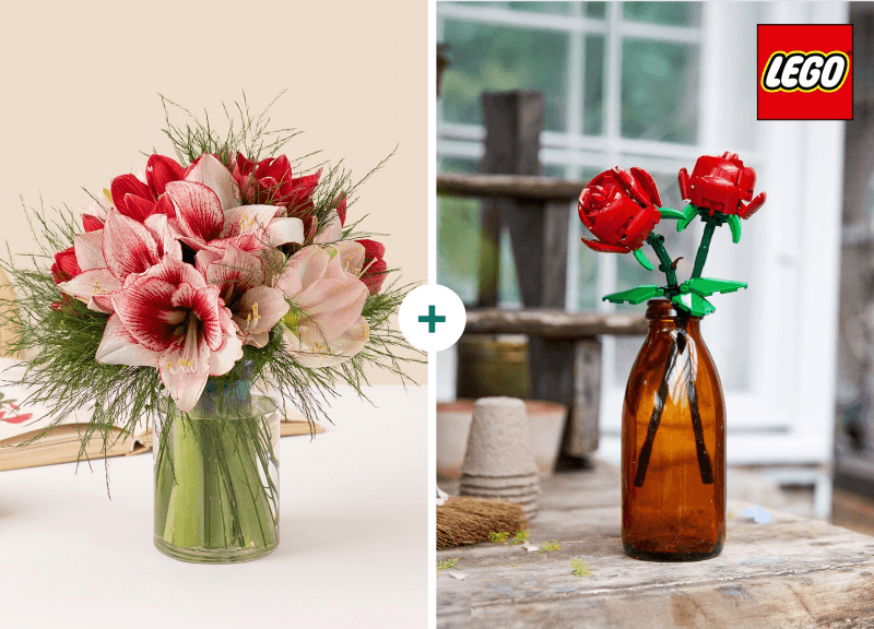 Coffret lego et fleurs