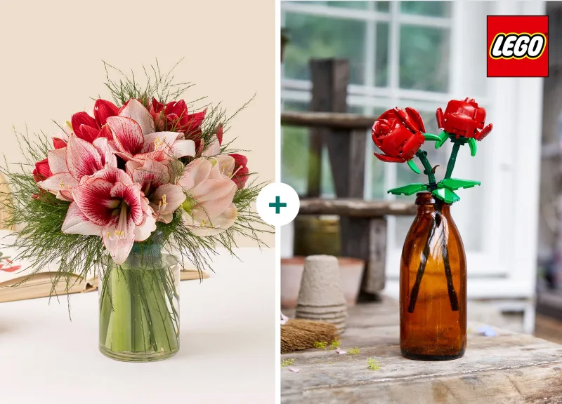 Coffret lego et fleurs