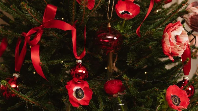 Décorez votre sapin de Noël avec des fleurs : une touche florale à la tradition