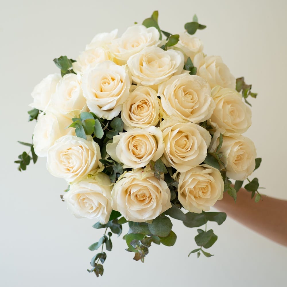 Bouquet de roses blanches