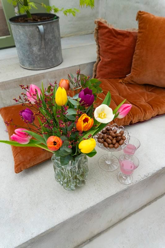 Bouquet de tulipes et ses chocolats