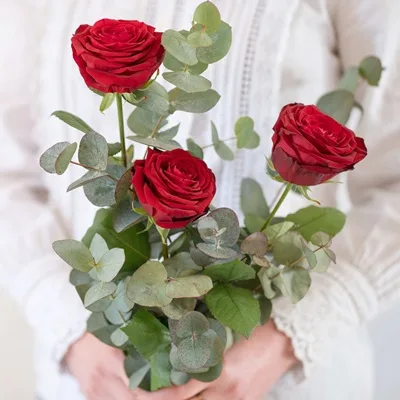 3 roses rouges