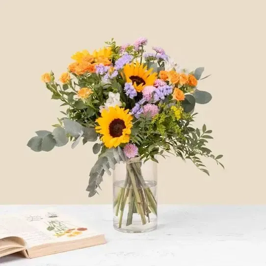 Bouquet fleurs melangees tournesols