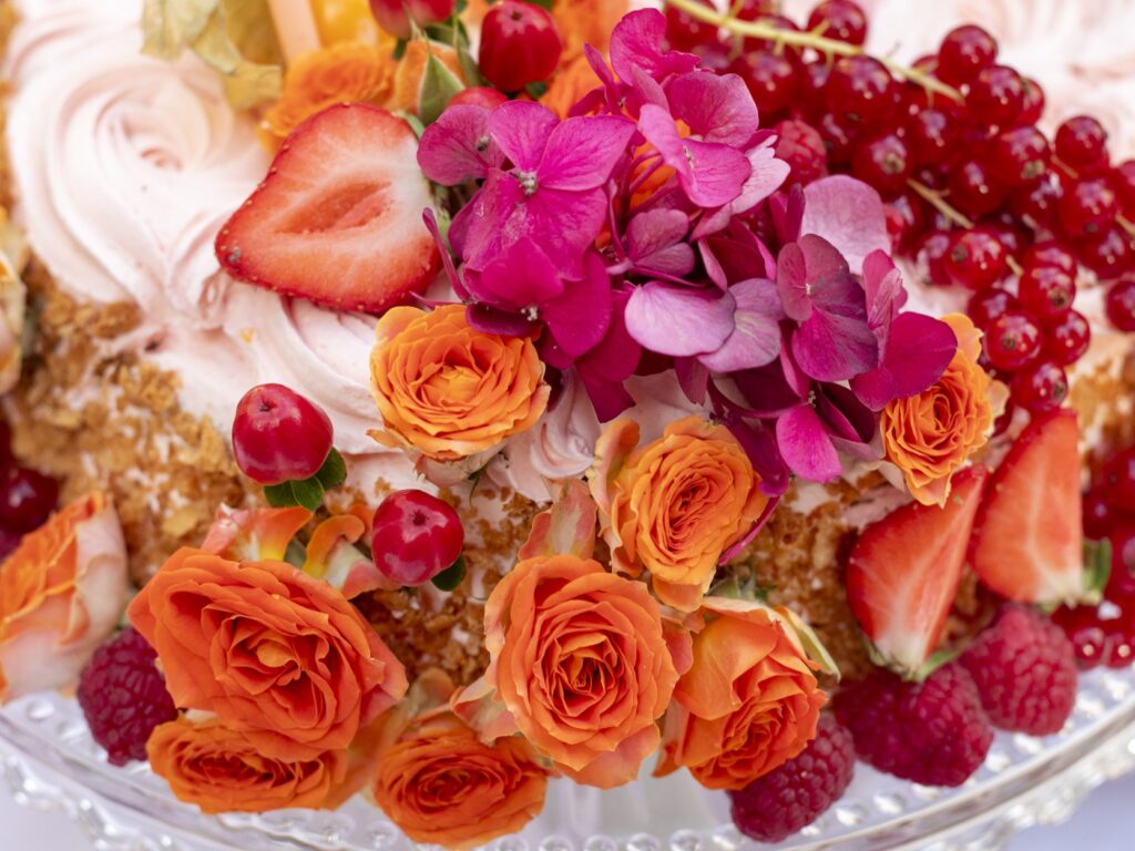 Gateau anniversaire fleurs