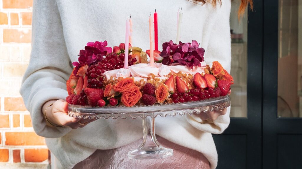 Gateau annniversaire fleurs