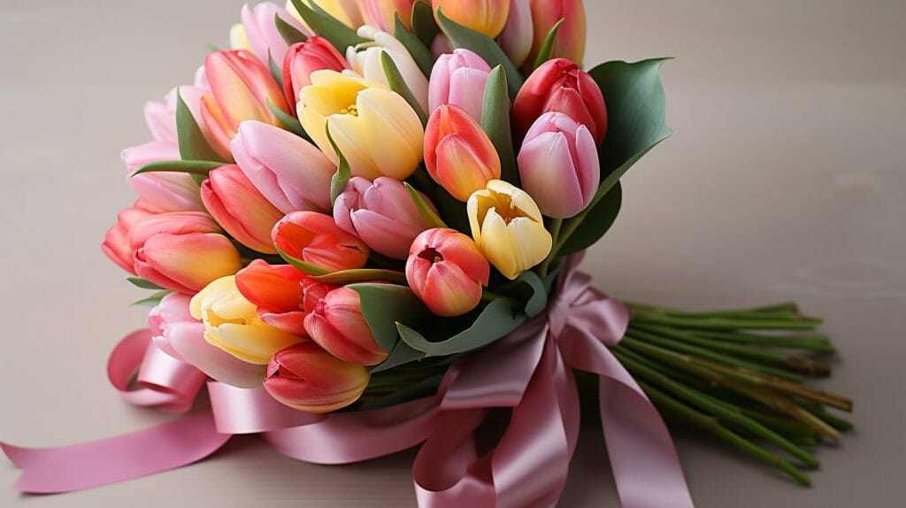 Bouquet de tulipes colorées