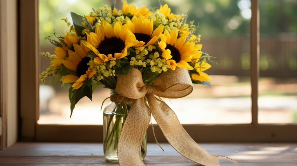 Bouquet de tournesol dans un vase