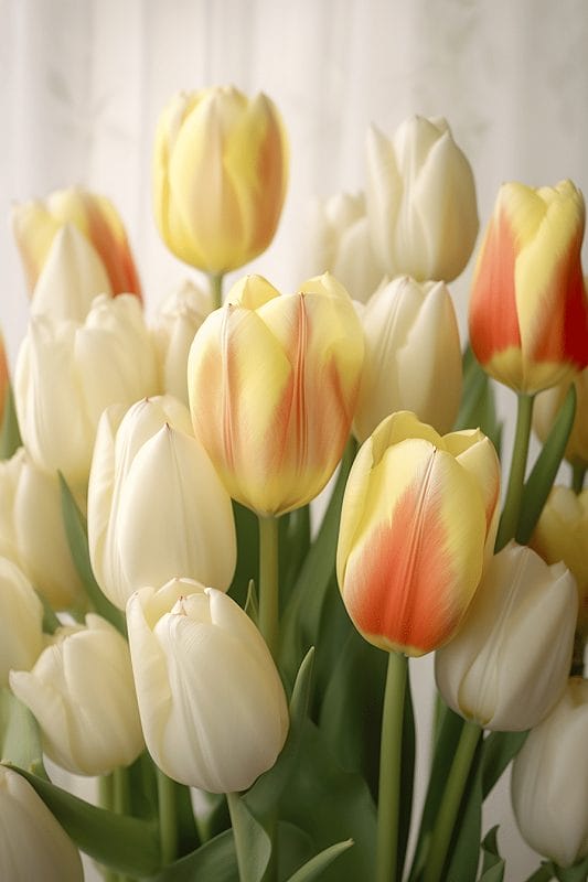 Des tulipes dont les tiges sont bien droites