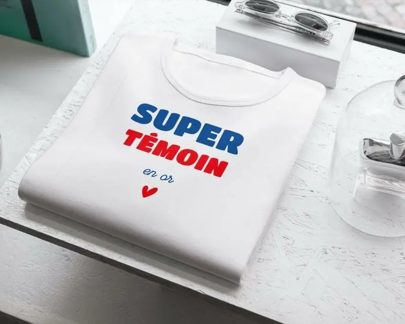 T-shirt personnalisé Super Témoin en or