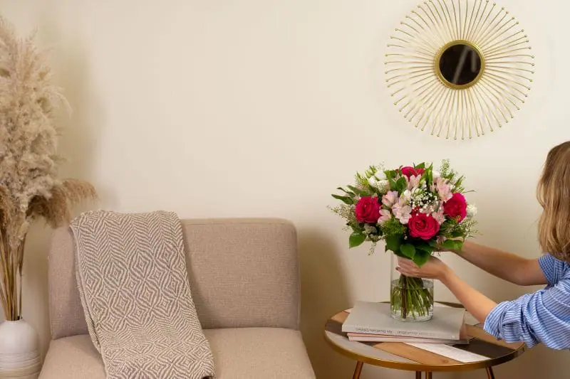Bouquet positionné à l'intérieur