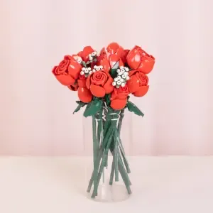 Bouquet de roses rouges LEGO® avec vase