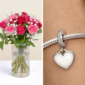 Roses et son Charm Pandora
