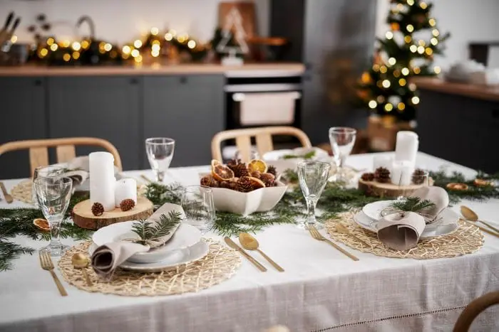 Table de noël nature