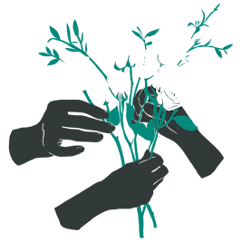 Création par un artisan fleuriste.