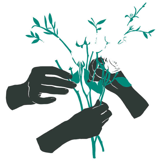 Création par un artisan fleuriste.