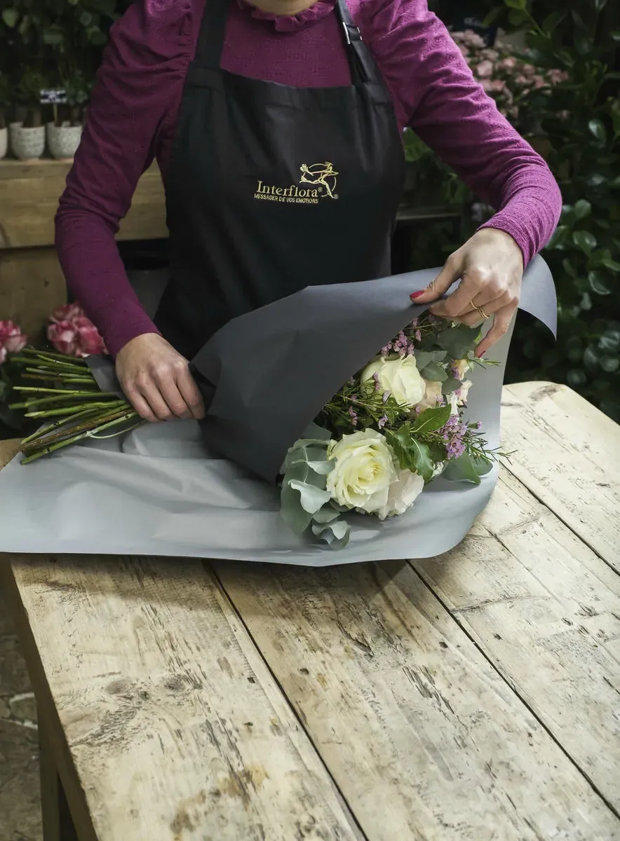 Emballage bouquet fleuriste reseau interflora