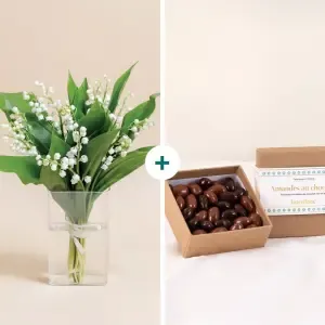 Bouquet de muguet et ses chocolats