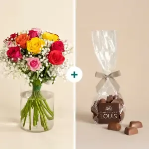 Roses & chocolats gourmands pour maman