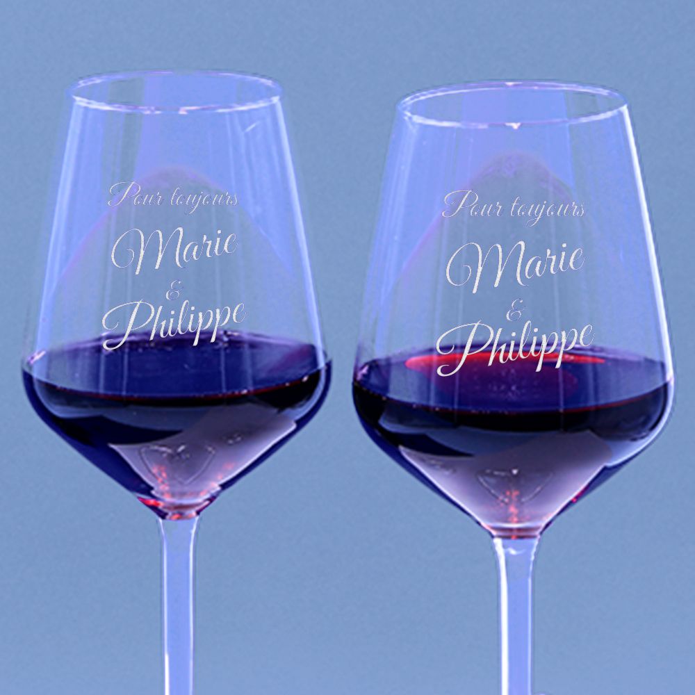 Duo de verres à vin personnalisés