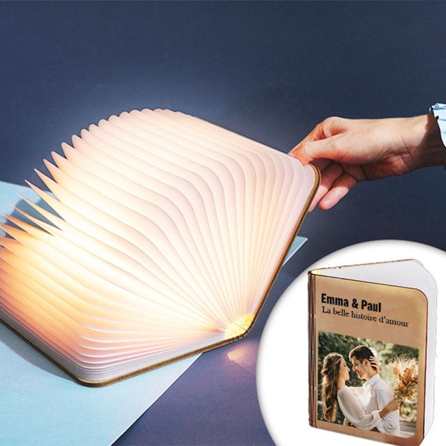 Lampe livre lumineux personnalisé avec photo