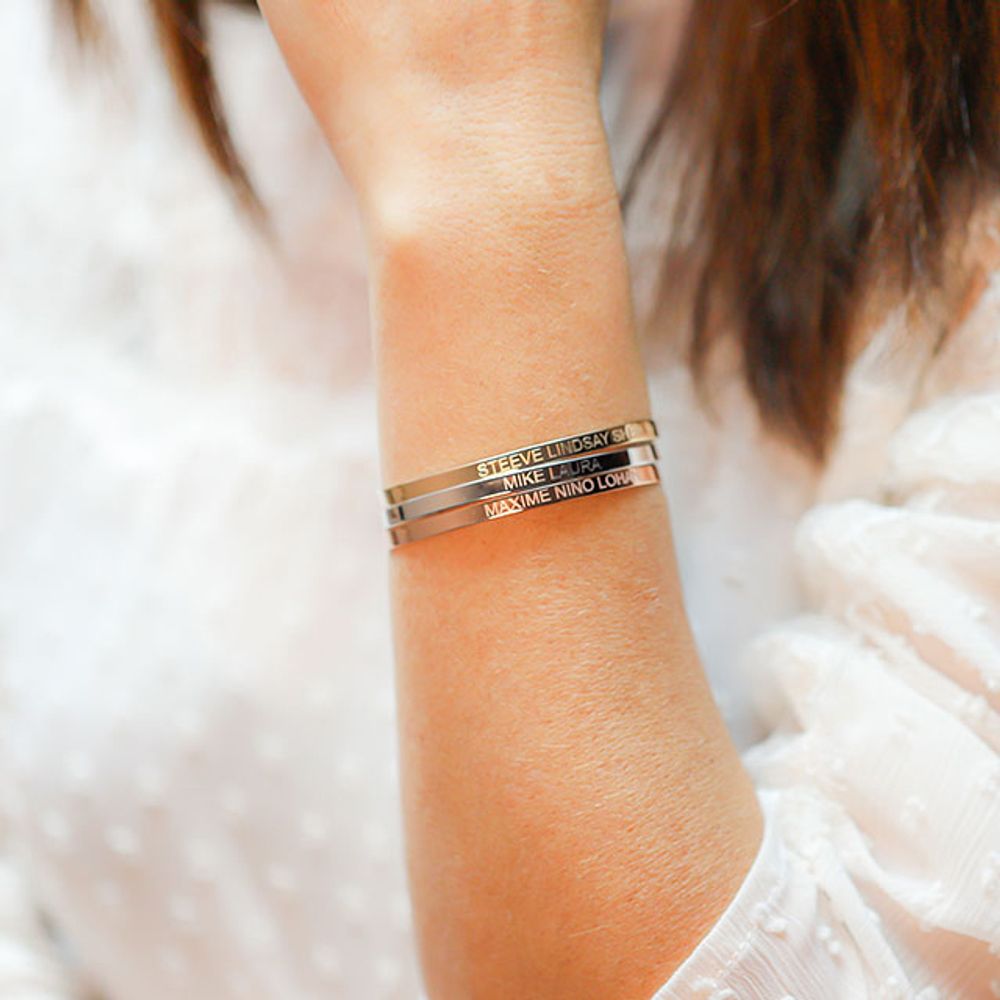 Trio de bracelets joncs personnalisés