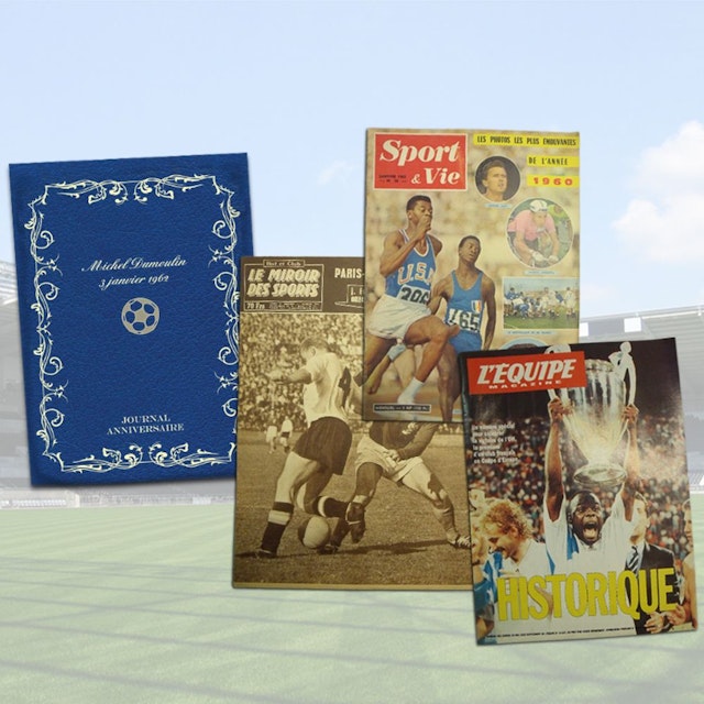 Journal sportif de la semaine de naissance dans son coffret personnalisé