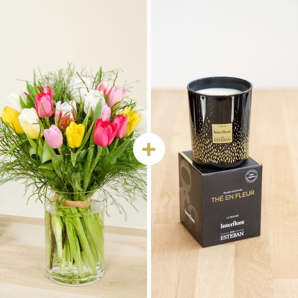 Nos charmantes tulipes & Bougie Parfumée