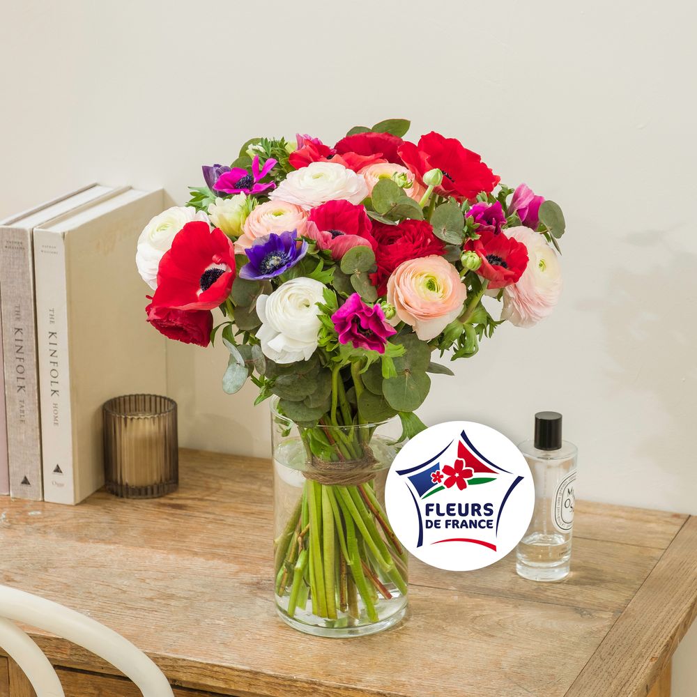 Brassée d'anémones et renoncules