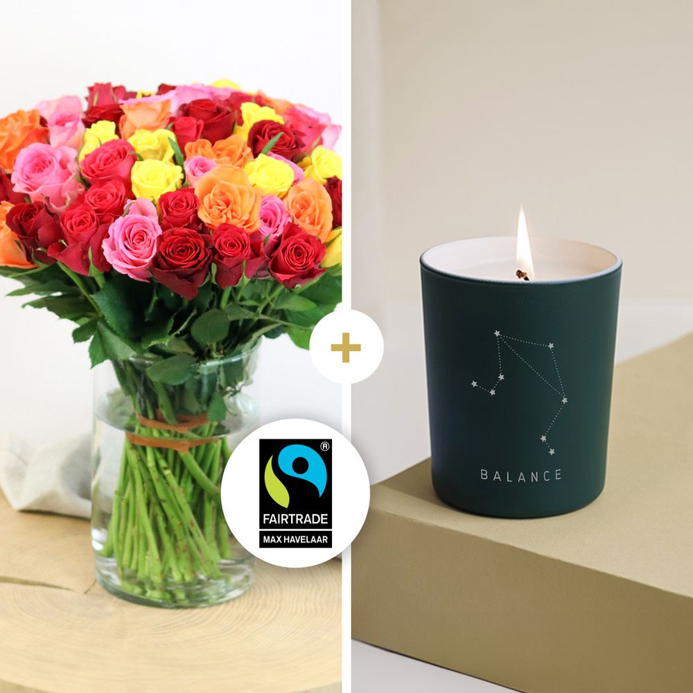 Brassée de roses multicolores- Balance