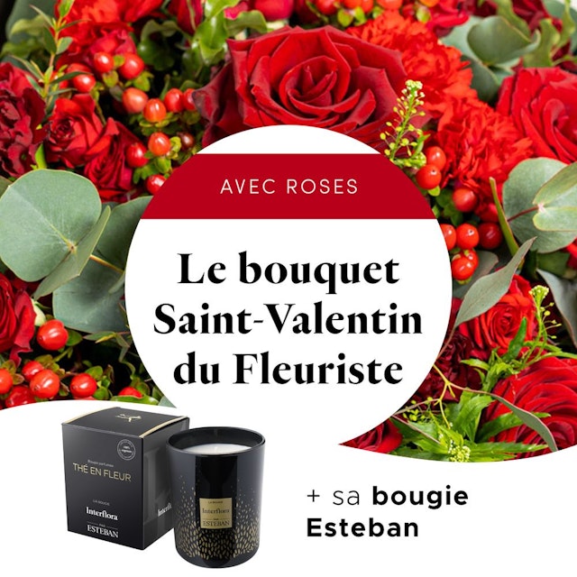 Le bouquet Saint Valentin du fleuriste & Bougie parfumée
