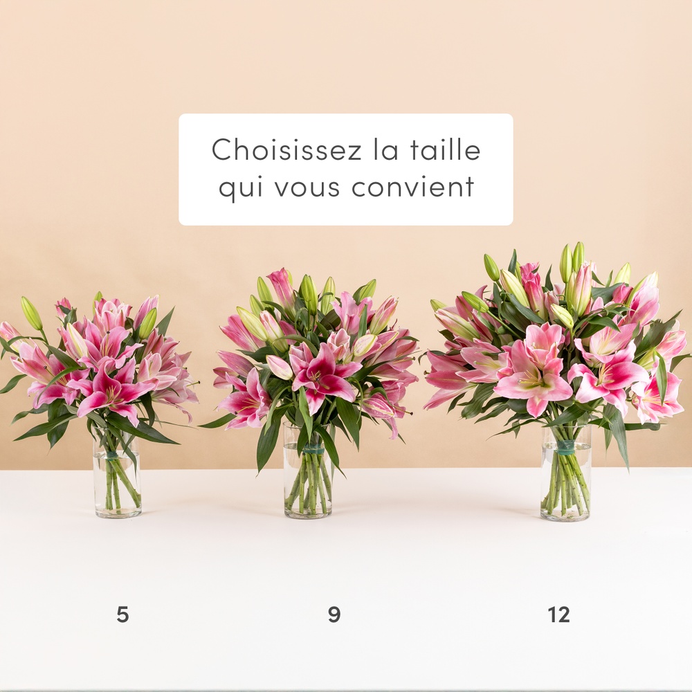 Brassée de lys roses et ses chocolats