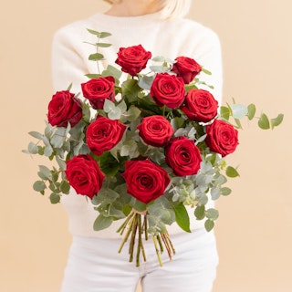 Bouquet de grandes roses rouges