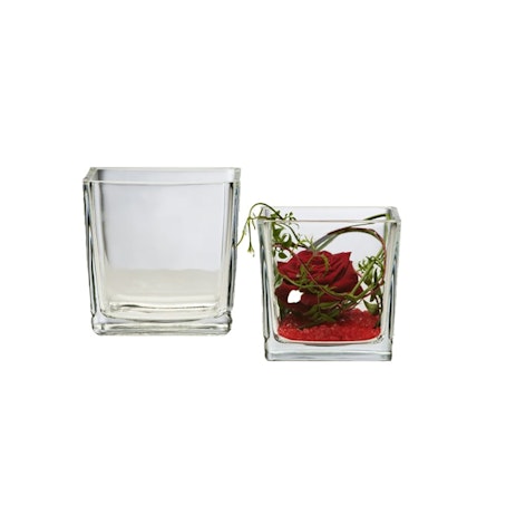 Vase Cube en Verre - Lot de 2