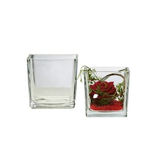 Vase Cube en Verre - Lot de 2