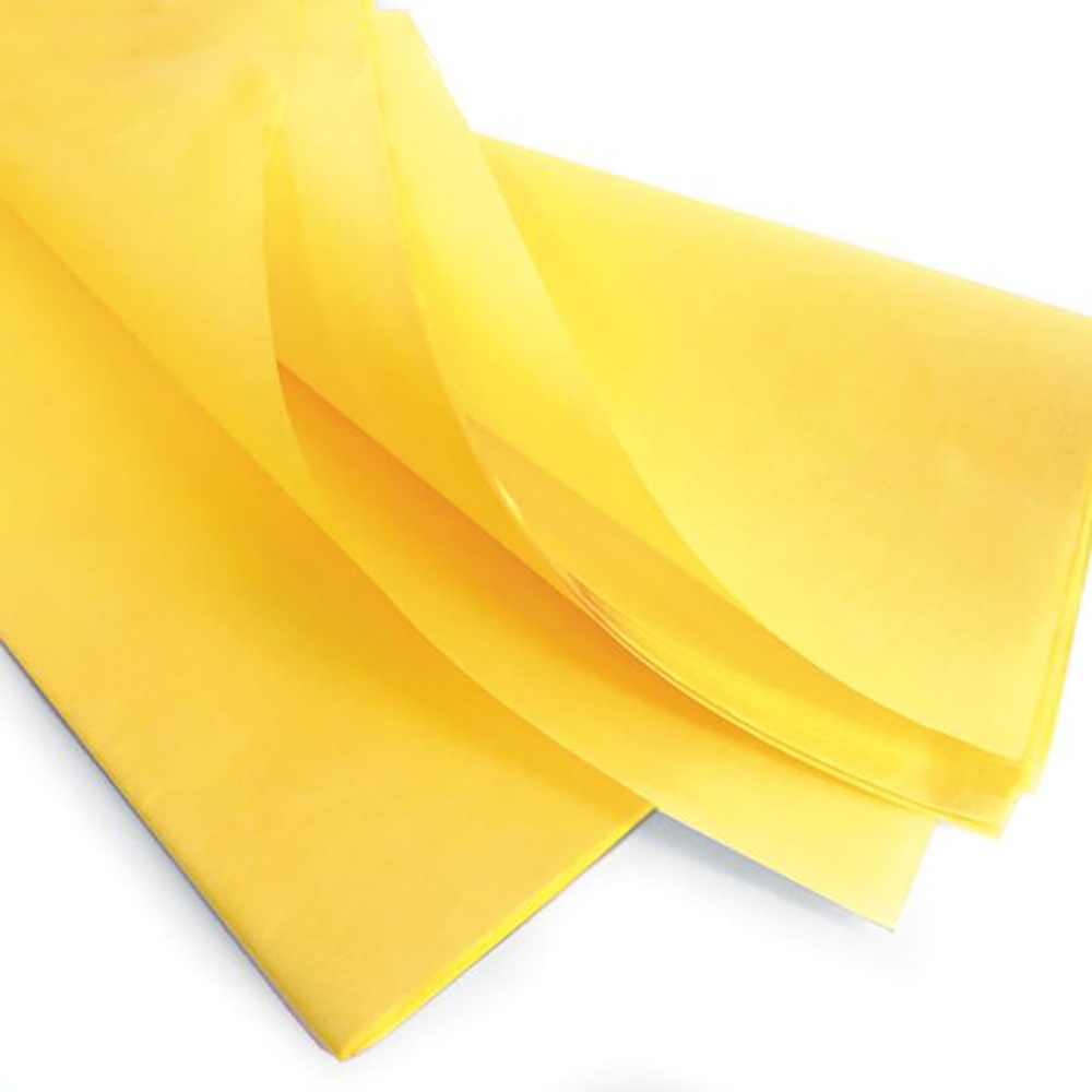 Feuilles de papier de soie - Jaune - Lot 60 feuilles