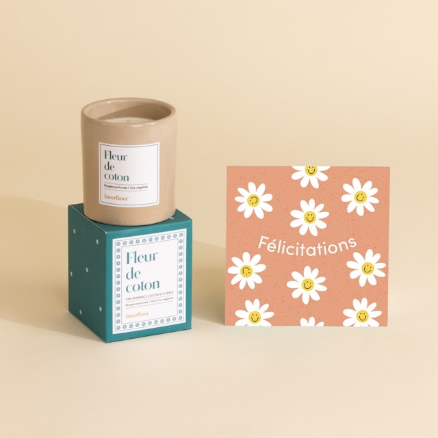 Le Délicat - Fleurs séchées, bougie & carte