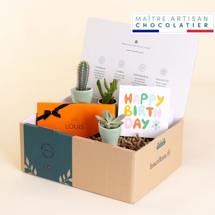 Coffret cadeau anniversaire plante