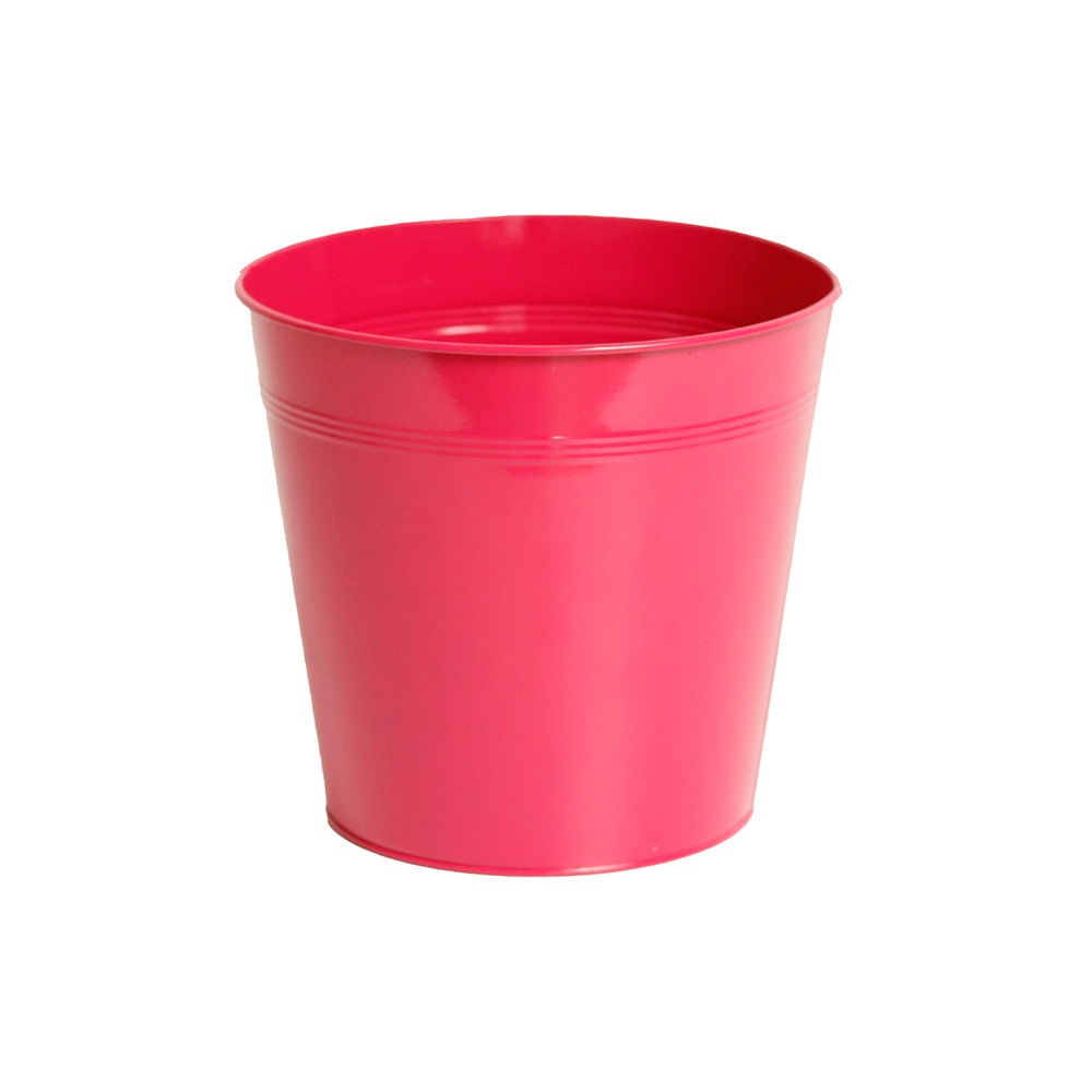 Cache-pot en Zinc Rose/Fushia Ø22
