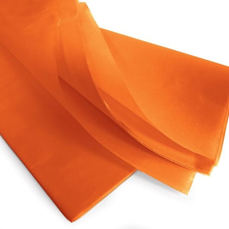 Feuilles de papier de soie - Orange - Lot 60 feuilles