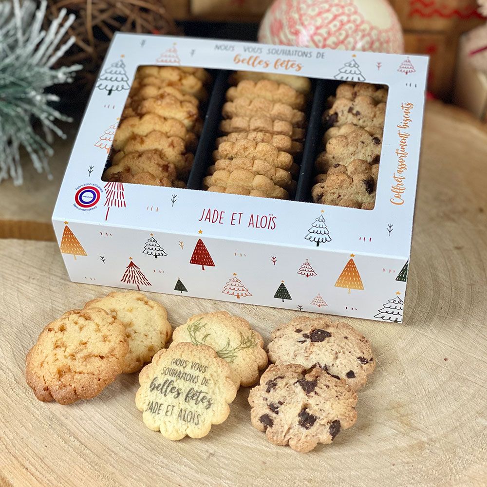 Coffret de biscuits personnalisé - Noël