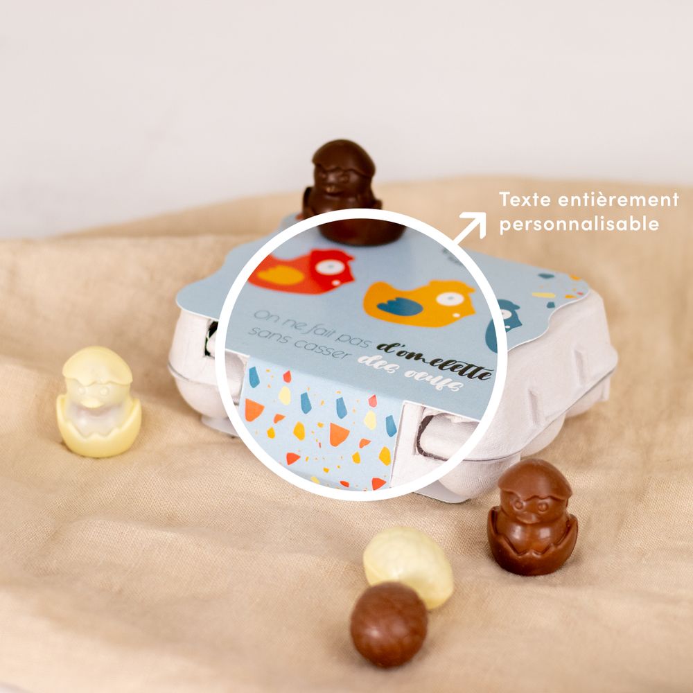 Boite d'œufs personnalisable et ses poussins