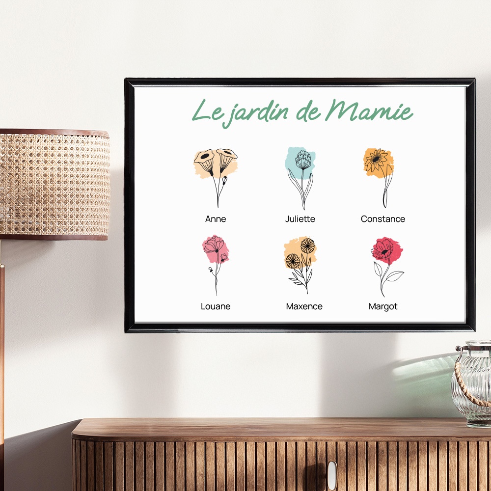 Affiche personnalisée - Fleurs de mamie
